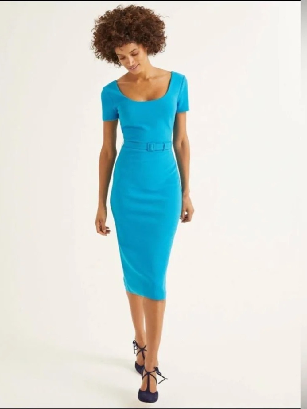 Boden Tilly Ottoman Dress in Blue Lagoon